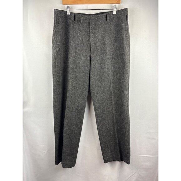 Claiborne Mens Gray Wool-Blend Trousers Size 36/30 - Picture 1 of 5